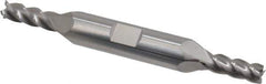 Accupro - 7/32", 9/16" LOC, 3/8" Shank Diam, 3" OAL, 4 Flute, Solid Carbide Square End Mill - Double End, Uncoated, Spiral Flute, 40° Helix, Centercutting, Right Hand Cut, Right Hand Flute - USA Tool & Supply