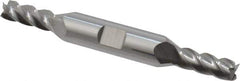 Accupro - 1/4", 5/8" LOC, 3/8" Shank Diam, 3" OAL, 4 Flute, Solid Carbide Square End Mill - Double End, Uncoated, Spiral Flute, 40° Helix, Centercutting, Right Hand Cut, Right Hand Flute - USA Tool & Supply