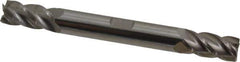 Accupro - 3/8", 3/4" LOC, 3/8" Shank Diam, 3-1/2" OAL, 4 Flute, Solid Carbide Square End Mill - Double End, Uncoated, Spiral Flute, 40° Helix, Centercutting, Right Hand Cut, Right Hand Flute - USA Tool & Supply