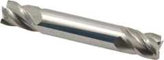 Accupro - 7/16", 9/16" LOC, 7/16" Shank Diam, 2-3/4" OAL, 4 Flute, Solid Carbide Square End Mill - Double End, Uncoated, Spiral Flute, 40° Helix, Centercutting, Right Hand Cut, Right Hand Flute - USA Tool & Supply