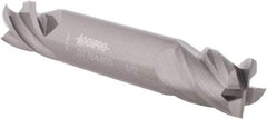 Accupro - 1/2", 5/8" LOC, 1/2" Shank Diam, 3" OAL, 4 Flute, Solid Carbide Square End Mill - Double End, Uncoated, Spiral Flute, 40° Helix, Centercutting, Right Hand Cut, Right Hand Flute - USA Tool & Supply