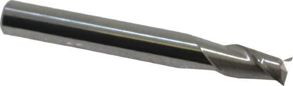 Accupro - 15/64", 3/8" LOC, 1/4" Shank Diam, 2" OAL, 2 Flute, Solid Carbide Square End Mill - Single End, Uncoated, Spiral Flute, 40° Helix, Centercutting, Right Hand Cut, Right Hand Flute - USA Tool & Supply