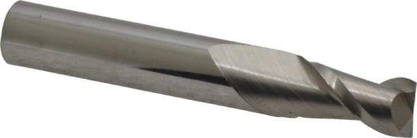 Accupro - 9/32", 1/2" LOC, 5/16" Shank Diam, 2" OAL, 2 Flute, Solid Carbide Square End Mill - Single End, Uncoated, Spiral Flute, 40° Helix, Centercutting, Right Hand Cut, Right Hand Flute - USA Tool & Supply