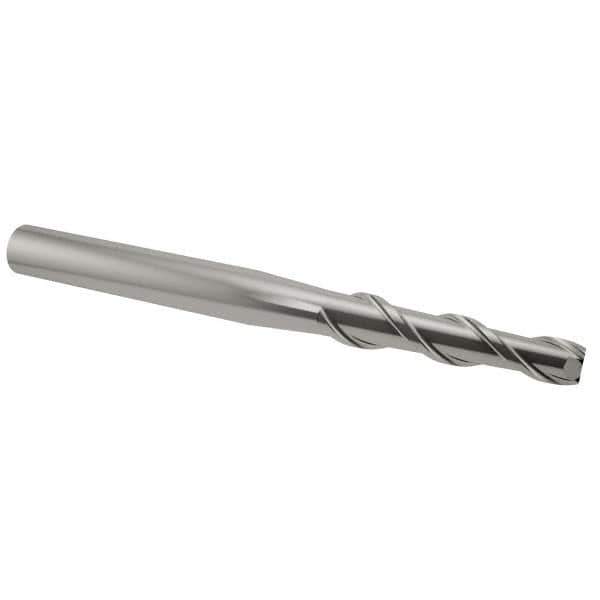 Accupro - 5/16", 1-3/8" LOC, 5/16" Shank Diam, 3" OAL, 2 Flute, Solid Carbide Square End Mill - Single End, Uncoated, Spiral Flute, 40° Helix, Centercutting, Right Hand Cut, Right Hand Flute - USA Tool & Supply