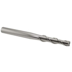 Accupro - 5/16", 1-3/8" LOC, 5/16" Shank Diam, 3" OAL, 2 Flute, Solid Carbide Square End Mill - Single End, Uncoated, Spiral Flute, 40° Helix, Centercutting, Right Hand Cut, Right Hand Flute - USA Tool & Supply
