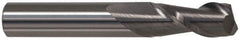 Accupro - 16mm, 32mm LOC, 16mm Shank Diam, 89mm OAL, 2 Flute, Solid Carbide Square End Mill - Single End, AlTiN Finish, Spiral Flute, 40° Helix, Centercutting, Right Hand Cut, Right Hand Flute - USA Tool & Supply
