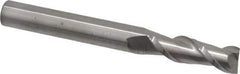 Accupro - 7/16", 1-3/8" LOC, 7/16" Shank Diam, 4" OAL, 2 Flute, Solid Carbide Square End Mill - Single End, Uncoated, Spiral Flute, 40° Helix, Centercutting, Right Hand Cut, Right Hand Flute - USA Tool & Supply