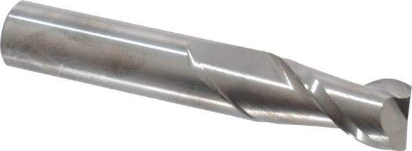 Accupro - 1/2", 1" LOC, 1/2" Shank Diam, 3" OAL, 2 Flute, Solid Carbide Square End Mill - Single End, Uncoated, Spiral Flute, 40° Helix, Centercutting, Right Hand Cut, Right Hand Flute - USA Tool & Supply