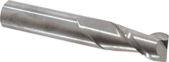 Accupro - 1/2", 1" LOC, 1/2" Shank Diam, 3" OAL, 2 Flute, Solid Carbide Square End Mill - Single End, Uncoated, Spiral Flute, 40° Helix, Centercutting, Right Hand Cut, Right Hand Flute - USA Tool & Supply