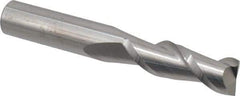 Accupro - 1/2", 1-1/2" LOC, 1/2" Shank Diam, 3-1/2" OAL, 2 Flute, Solid Carbide Square End Mill - Single End, Uncoated, Spiral Flute, 40° Helix, Centercutting, Right Hand Cut, Right Hand Flute - USA Tool & Supply