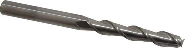 Accupro - 1/2", 3" LOC, 1/2" Shank Diam, 6" OAL, 2 Flute, Solid Carbide Square End Mill - Single End, Uncoated, Spiral Flute, 40° Helix, Centercutting, Right Hand Cut, Right Hand Flute - USA Tool & Supply