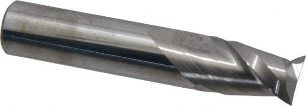 Accupro - 9/16", 7/8" LOC, 9/16" Shank Diam, 3" OAL, 2 Flute, Solid Carbide Square End Mill - Single End, Uncoated, Spiral Flute, 40° Helix, Centercutting, Right Hand Cut, Right Hand Flute - USA Tool & Supply
