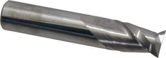 Accupro - 9/16", 7/8" LOC, 9/16" Shank Diam, 3" OAL, 2 Flute, Solid Carbide Square End Mill - Single End, Uncoated, Spiral Flute, 40° Helix, Centercutting, Right Hand Cut, Right Hand Flute - USA Tool & Supply