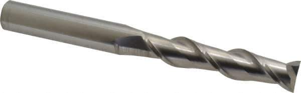 Accupro - 5/8", 3" LOC, 5/8" Shank Diam, 6" OAL, 2 Flute, Solid Carbide Square End Mill - Single End, Uncoated, Spiral Flute, 40° Helix, Centercutting, Right Hand Cut, Right Hand Flute - USA Tool & Supply