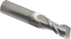 Accupro - 11/16", 1-1/2" LOC, 3/4" Shank Diam, 4" OAL, 2 Flute, Solid Carbide Square End Mill - Single End, Uncoated, Spiral Flute, 40° Helix, Centercutting, Right Hand Cut, Right Hand Flute - USA Tool & Supply