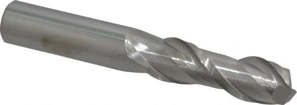 Accupro - 3/4", 2-1/4" LOC, 3/4" Shank Diam, 5" OAL, 2 Flute, Solid Carbide Square End Mill - Single End, Uncoated, Spiral Flute, 40° Helix, Centercutting, Right Hand Cut, Right Hand Flute - USA Tool & Supply