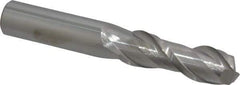 Accupro - 3/4", 2-1/4" LOC, 3/4" Shank Diam, 5" OAL, 2 Flute, Solid Carbide Square End Mill - Single End, Uncoated, Spiral Flute, 40° Helix, Centercutting, Right Hand Cut, Right Hand Flute - USA Tool & Supply