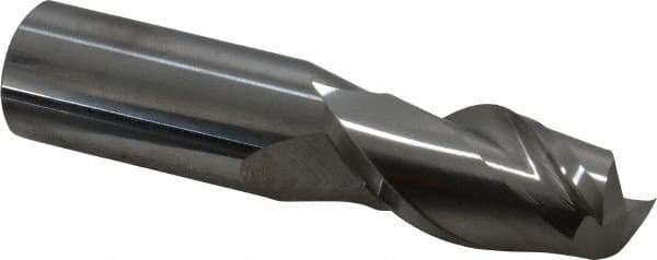 Accupro - 7/8", 1-3/4" LOC, 7/8" Shank Diam, 4" OAL, 2 Flute, Solid Carbide Square End Mill - Single End, Uncoated, Spiral Flute, 40° Helix, Centercutting, Right Hand Cut, Right Hand Flute - USA Tool & Supply