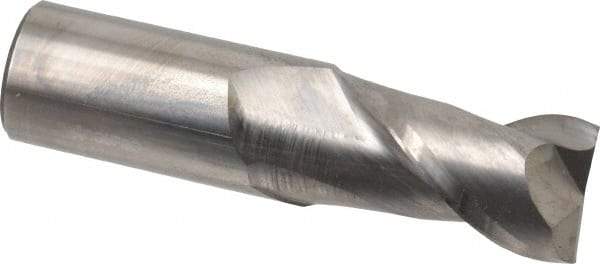Accupro - 1", 1-3/4" LOC, 1" Shank Diam, 4" OAL, 2 Flute, Solid Carbide Square End Mill - Single End, Uncoated, Spiral Flute, 40° Helix, Centercutting, Right Hand Cut, Right Hand Flute - USA Tool & Supply