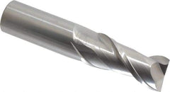 Accupro - 1", 2-1/4" LOC, 1" Shank Diam, 5" OAL, 2 Flute, Solid Carbide Square End Mill - Single End, Uncoated, Spiral Flute, 40° Helix, Centercutting, Right Hand Cut, Right Hand Flute - USA Tool & Supply