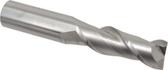 Accupro - 1", 3" LOC, 1" Shank Diam, 6" OAL, 2 Flute, Solid Carbide Square End Mill - Single End, Uncoated, Spiral Flute, 40° Helix, Centercutting, Right Hand Cut, Right Hand Flute - USA Tool & Supply
