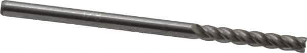 Accupro - 1/8", 3/4" LOC, 1/8" Shank Diam, 2-1/4" OAL, 4 Flute, Solid Carbide Square End Mill - Single End, Uncoated, Spiral Flute, 40° Helix, Centercutting, Right Hand Cut, Right Hand Flute - USA Tool & Supply