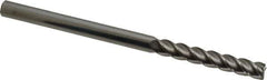 Accupro - 1/4", 1-1/2" LOC, 1/4" Shank Diam, 4" OAL, 4 Flute, Solid Carbide Square End Mill - Single End, Uncoated, Spiral Flute, 40° Helix, Centercutting, Right Hand Cut, Right Hand Flute - USA Tool & Supply