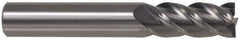 Accupro - 9/16" Diam, 1-1/4" LOC, 4 Flute Solid Carbide Ball End Mill - Uncoated, Single End, 3-1/2" OAL, 9/16" Shank Diam, Spiral Flute - USA Tool & Supply