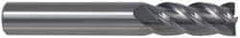 Accupro - 1/2", 1" LOC, 1/2" Shank Diam, 3" OAL, 4 Flute, Solid Carbide Square End Mill - Single End, AlTiN Finish, Spiral Flute, 40° Helix, Centercutting, Right Hand Cut, Right Hand Flute - USA Tool & Supply
