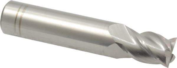 Accupro - 29/64", 5/8" LOC, 1/2" Shank Diam, 2-1/2" OAL, 4 Flute, Solid Carbide Square End Mill - Single End, Uncoated, Spiral Flute, 40° Helix, Centercutting, Right Hand Cut, Right Hand Flute - USA Tool & Supply