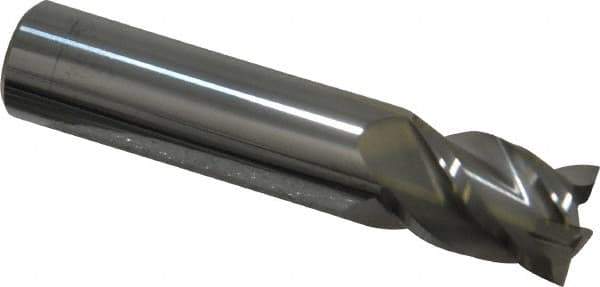 Accupro - 5/8", 7/8" LOC, 5/8" Shank Diam, 3" OAL, 4 Flute, Solid Carbide Square End Mill - Single End, Uncoated, Spiral Flute, 40° Helix, Centercutting, Right Hand Cut, Right Hand Flute - USA Tool & Supply