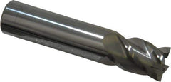 Accupro - 5/8", 7/8" LOC, 5/8" Shank Diam, 3" OAL, 4 Flute, Solid Carbide Square End Mill - Single End, Uncoated, Spiral Flute, 40° Helix, Centercutting, Right Hand Cut, Right Hand Flute - USA Tool & Supply
