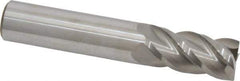 Accupro - 5/8", 1-1/4" LOC, 5/8" Shank Diam, 3-1/2" OAL, 4 Flute, Solid Carbide Square End Mill - Single End, Uncoated, Spiral Flute, 40° Helix, Centercutting, Right Hand Cut, Right Hand Flute - USA Tool & Supply