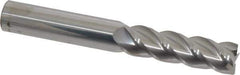 Accupro - 5/8", 2-1/8" LOC, 5/8" Shank Diam, 4-5/8" OAL, 4 Flute, Solid Carbide Square End Mill - Single End, Uncoated, Spiral Flute, 40° Helix, Centercutting, Right Hand Cut, Right Hand Flute - USA Tool & Supply
