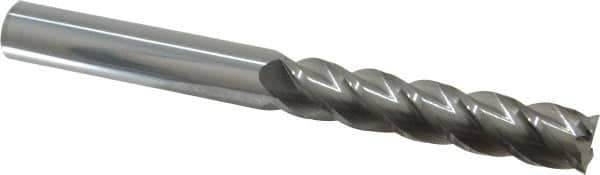 Accupro - 5/8", 3" LOC, 5/8" Shank Diam, 6" OAL, 4 Flute, Solid Carbide Square End Mill - Single End, Uncoated, Spiral Flute, 40° Helix, Centercutting, Right Hand Cut, Right Hand Flute - USA Tool & Supply