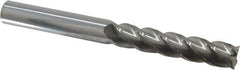 Accupro - 5/8", 3" LOC, 5/8" Shank Diam, 6" OAL, 4 Flute, Solid Carbide Square End Mill - Single End, Uncoated, Spiral Flute, 40° Helix, Centercutting, Right Hand Cut, Right Hand Flute - USA Tool & Supply