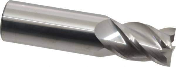 Accupro - 11/16", 1" LOC, 3/4" Shank Diam, 3" OAL, 4 Flute, Solid Carbide Square End Mill - Single End, Uncoated, Spiral Flute, 40° Helix, Centercutting, Right Hand Cut, Right Hand Flute - USA Tool & Supply