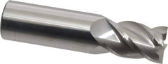 Accupro - 11/16", 1" LOC, 3/4" Shank Diam, 3" OAL, 4 Flute, Solid Carbide Square End Mill - Single End, Uncoated, Spiral Flute, 40° Helix, Centercutting, Right Hand Cut, Right Hand Flute - USA Tool & Supply