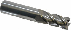 Accupro - 11/16", 1-1/2" LOC, 3/4" Shank Diam, 4" OAL, 4 Flute, Solid Carbide Square End Mill - Single End, Uncoated, Spiral Flute, 40° Helix, Centercutting, Right Hand Cut, Right Hand Flute - USA Tool & Supply