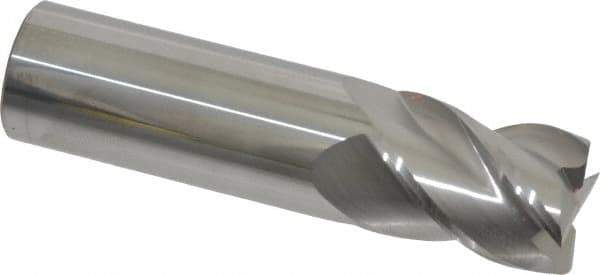 Accupro - 3/4", 1" LOC, 3/4" Shank Diam, 3" OAL, 4 Flute, Solid Carbide Square End Mill - Single End, Uncoated, Spiral Flute, 40° Helix, Centercutting, Right Hand Cut, Right Hand Flute - USA Tool & Supply