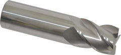 Accupro - 3/4", 1" LOC, 3/4" Shank Diam, 3" OAL, 4 Flute, Solid Carbide Square End Mill - Single End, Uncoated, Spiral Flute, 40° Helix, Centercutting, Right Hand Cut, Right Hand Flute - USA Tool & Supply