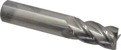 Accupro - 3/4", 1-1/2" LOC, 3/4" Shank Diam, 4" OAL, 4 Flute, Solid Carbide Square End Mill - Single End, Uncoated, Spiral Flute, 40° Helix, Centercutting, Right Hand Cut, Right Hand Flute - USA Tool & Supply