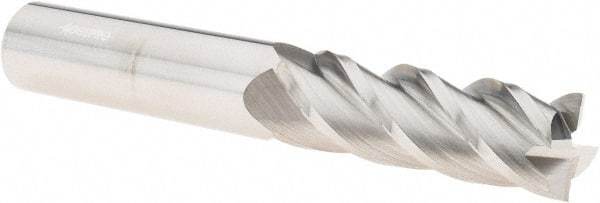 Accupro - 3/4", 2-1/4" LOC, 3/4" Shank Diam, 5" OAL, 4 Flute, Solid Carbide Square End Mill - Single End, Uncoated, Spiral Flute, 40° Helix, Centercutting, Right Hand Cut, Right Hand Flute - USA Tool & Supply