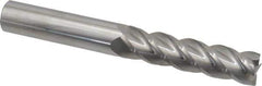 Accupro - 3/4", 3" LOC, 3/4" Shank Diam, 6" OAL, 4 Flute, Solid Carbide Square End Mill - Single End, Uncoated, Spiral Flute, 40° Helix, Centercutting, Right Hand Cut, Right Hand Flute - USA Tool & Supply