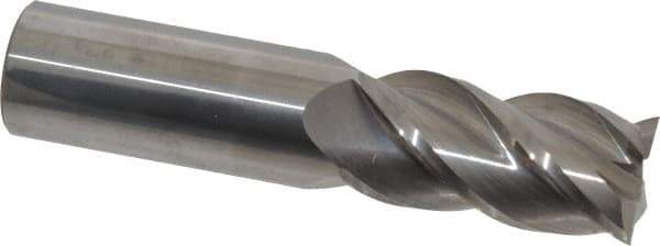 Accupro - 7/8", 1-3/4" LOC, 7/8" Shank Diam, 4" OAL, 4 Flute, Solid Carbide Square End Mill - Single End, Uncoated, Spiral Flute, 40° Helix, Centercutting, Right Hand Cut, Right Hand Flute - USA Tool & Supply