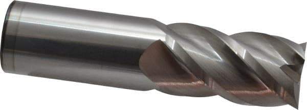Accupro - 1", 1-3/4" LOC, 1" Shank Diam, 4" OAL, 4 Flute, Solid Carbide Square End Mill - Single End, Uncoated, Spiral Flute, 40° Helix, Centercutting, Right Hand Cut, Right Hand Flute - USA Tool & Supply
