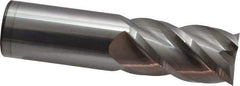 Accupro - 1", 1-3/4" LOC, 1" Shank Diam, 4" OAL, 4 Flute, Solid Carbide Square End Mill - Single End, Uncoated, Spiral Flute, 40° Helix, Centercutting, Right Hand Cut, Right Hand Flute - USA Tool & Supply