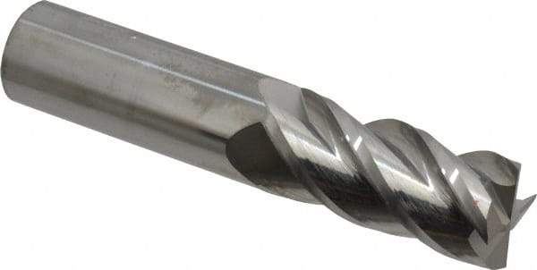 Accupro - 1", 2-1/4" LOC, 1" Shank Diam, 5" OAL, 4 Flute, Solid Carbide Square End Mill - Single End, Uncoated, Spiral Flute, 40° Helix, Centercutting, Right Hand Cut, Right Hand Flute - USA Tool & Supply