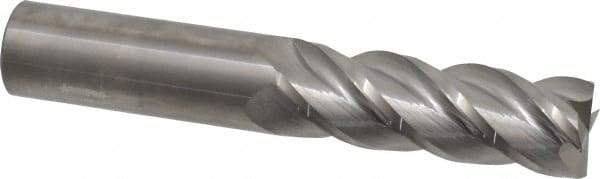 Accupro - 1", 3" LOC, 1" Shank Diam, 6" OAL, 4 Flute, Solid Carbide Square End Mill - Single End, Uncoated, Spiral Flute, 40° Helix, Centercutting, Right Hand Cut, Right Hand Flute - USA Tool & Supply