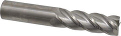 Accupro - 1", 3" LOC, 1" Shank Diam, 6" OAL, 4 Flute, Solid Carbide Square End Mill - Single End, Uncoated, Spiral Flute, 40° Helix, Centercutting, Right Hand Cut, Right Hand Flute - USA Tool & Supply
